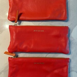 Set of 3 Leather Anthropologie Zippered Cases